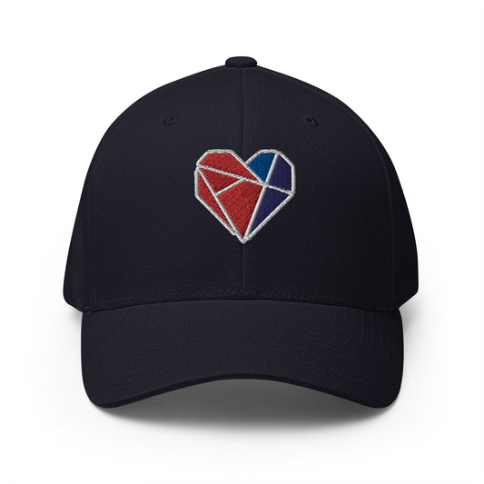 Touchstone Heart Fitted Cap (white outline)